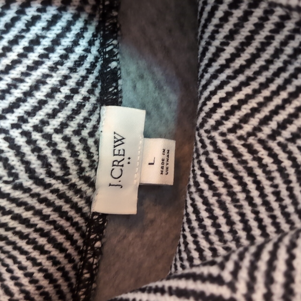 J. Crew Black and White Chevron Cowl Neck Sweater - Picture 2 of 10